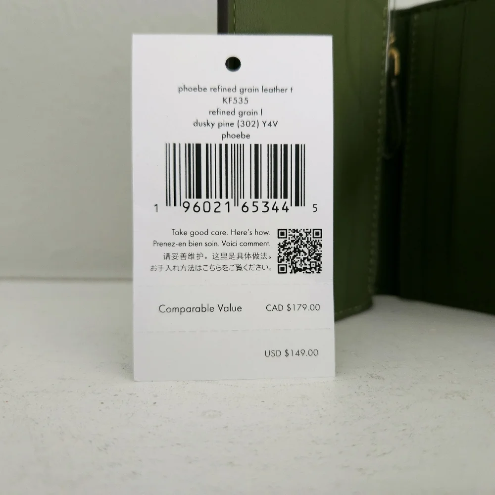 NWT Kate Spade Phoebe Refined Leather Card Case Wallet- Dusky Pine - Picture 5 of 5